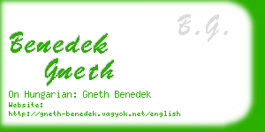 benedek gneth business card